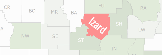 Izard County Map