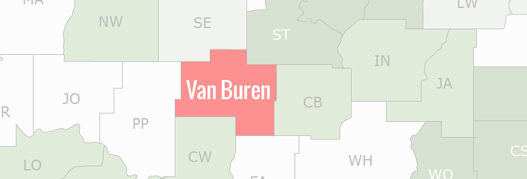 Van Buren County Map